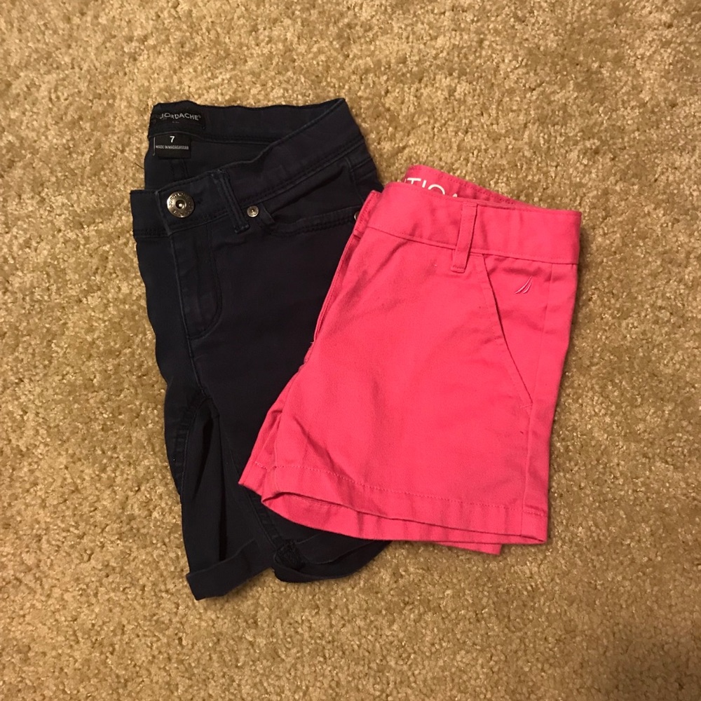 Two pairs of girls shorts. Size 7